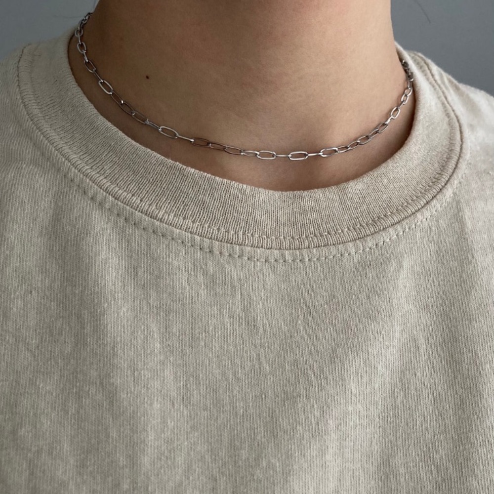 Silver link chain necklace